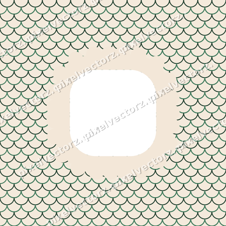 Decorative patterned mat frame in dark green with scallop scales