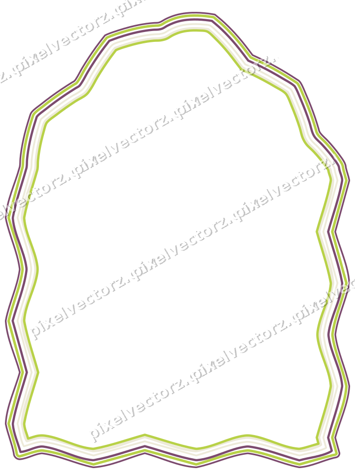 Decorative line art frame in dark magenta and lime with label plaque