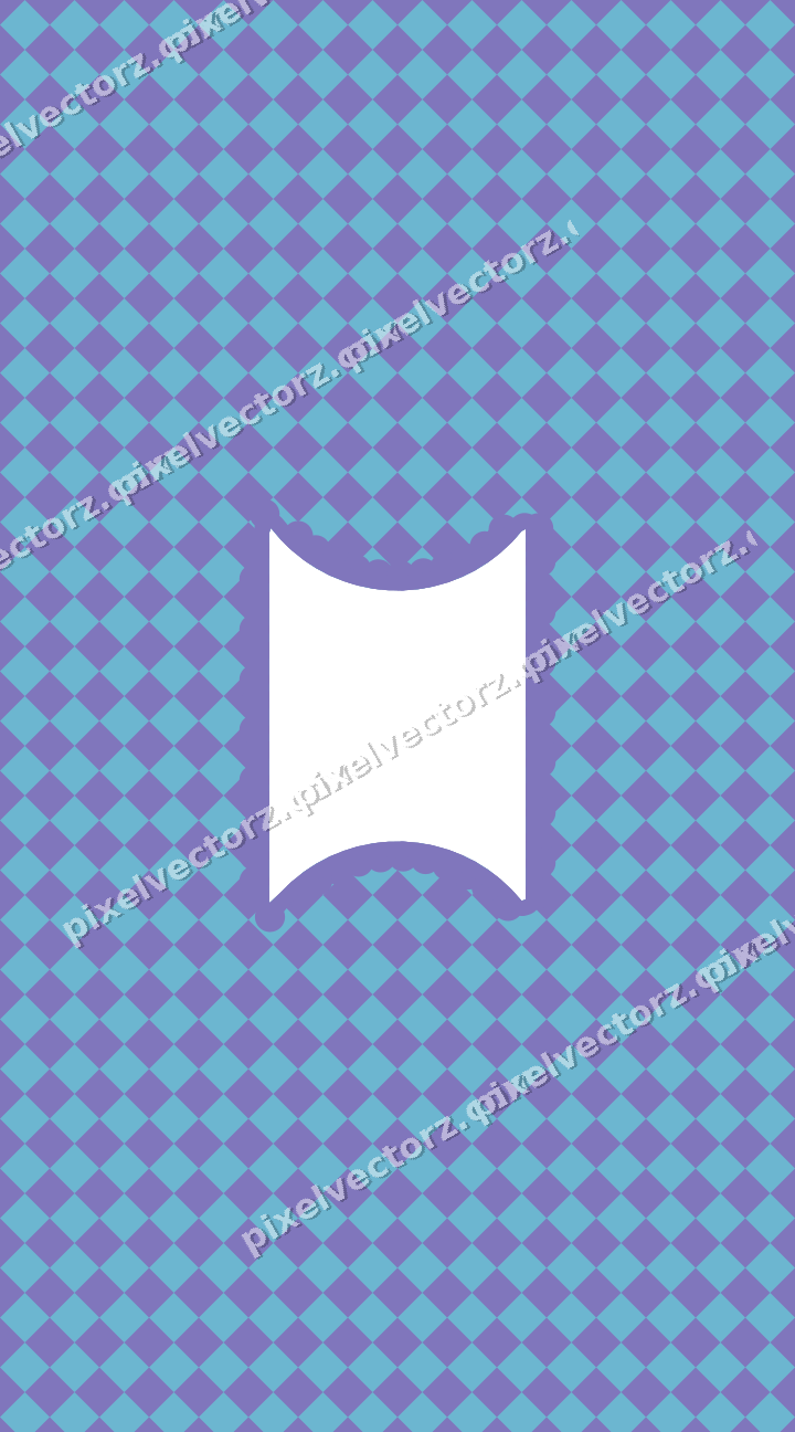 Decorative patterned mat frame in blue with harlequin diamonds