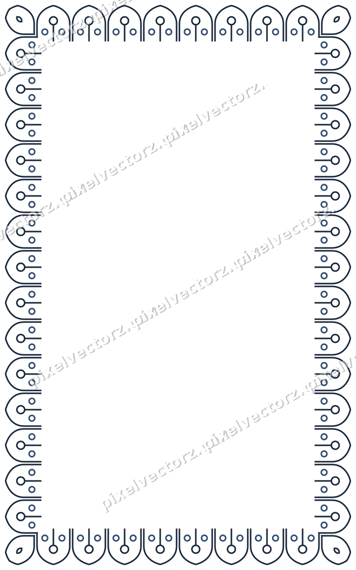 Decorative picture frame border in dark blue with gothic tracery