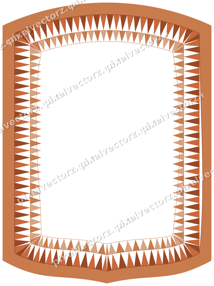 Dekorativer Zierrahmen in Orange und Blau mit Tafel und Rundbogen