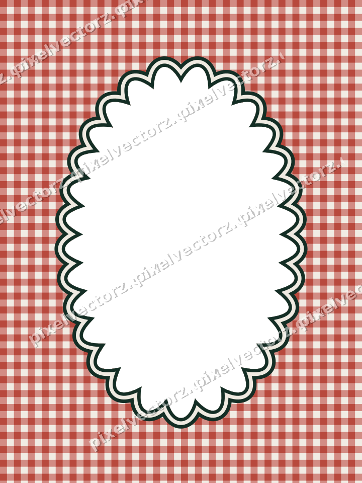 Decorative patterned mat frame in dark red with gingham check
