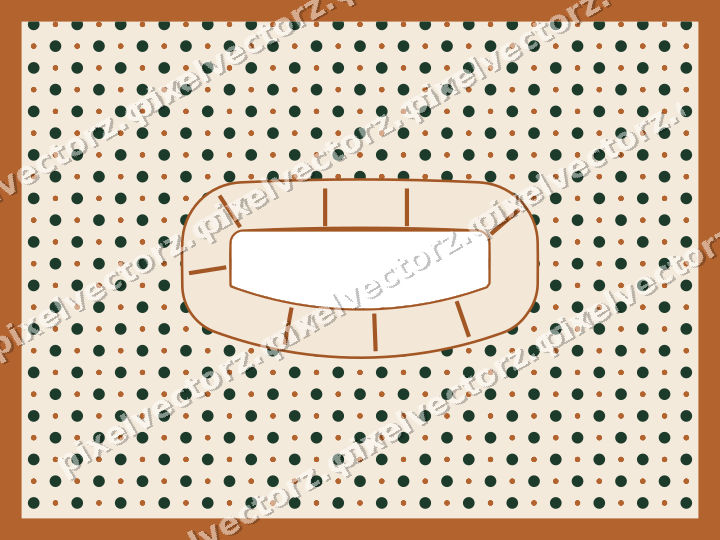 Decorative patterned mat frame in dark green with polka dots