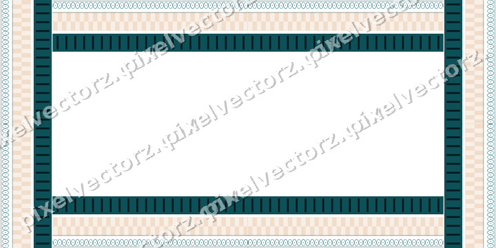 Decorative picture frame border in dark teal and orange with arabesque
