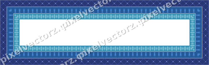 Decorative picture frame border in blue and cyan with lattice band