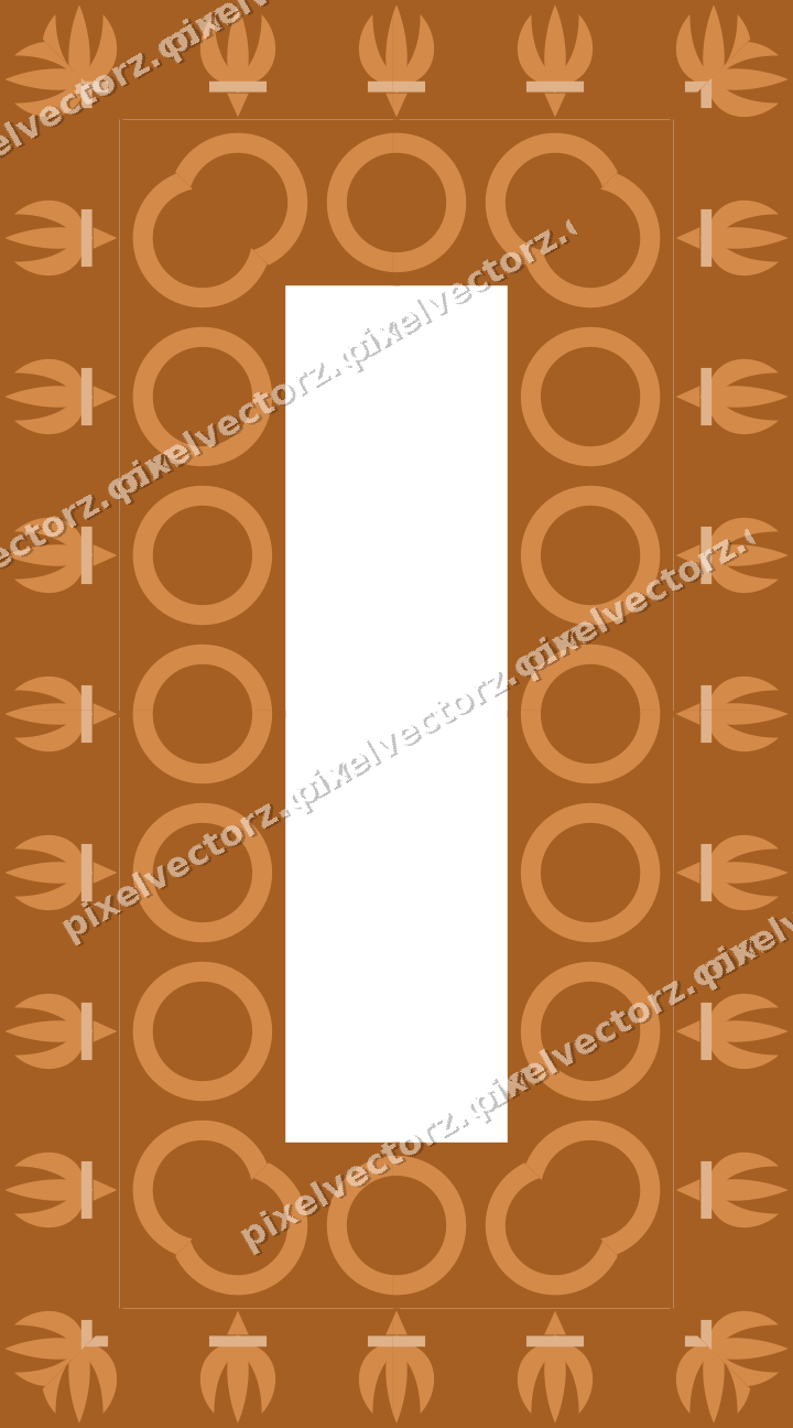 Decorative picture frame border in orange and amber with ring chain