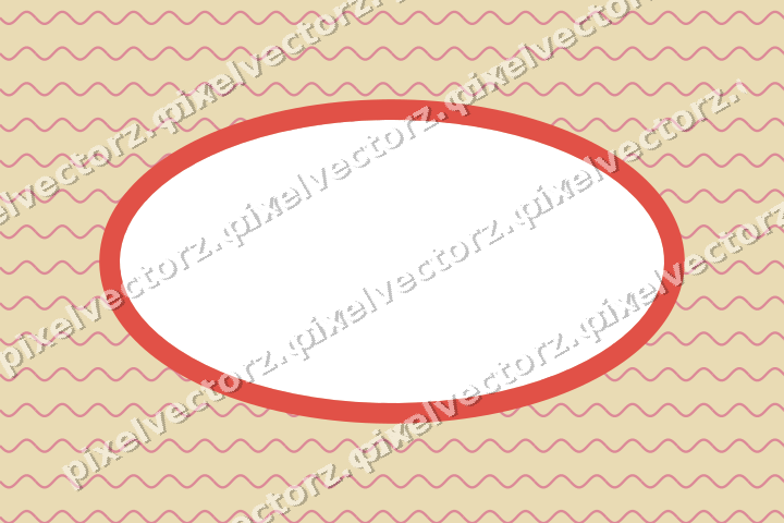 Decorative patterned mat frame in red and orange with wavy lines