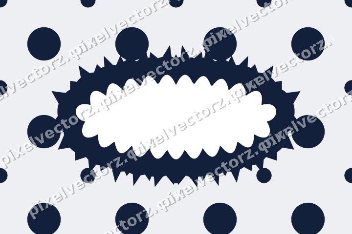 Decorative patterned mat frame in dark blue and white with polka dots