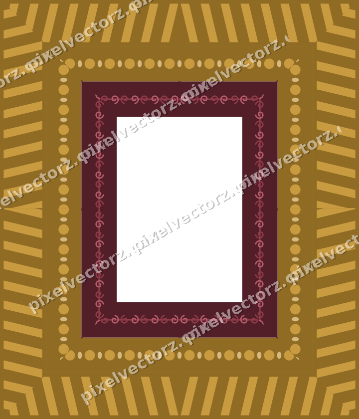 Decorative picture frame border in dark pink with diagonal band