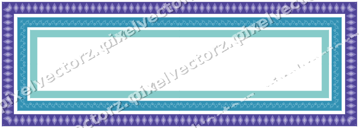 Decorative picture frame border in blue and cyan with ivy scroll