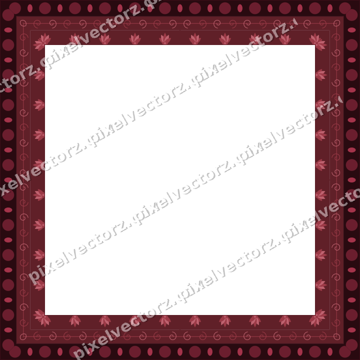 Decorative picture frame border in dark pink with bead and reel