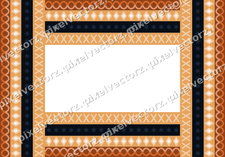 Decorative picture frame border in dark blue with cross band