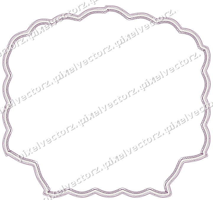 Decorative line art frame in dark magenta and lime with label plaque