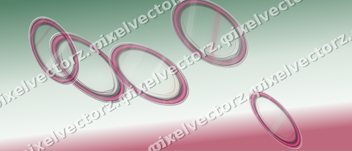 Abstract glass arc in dark pink and green