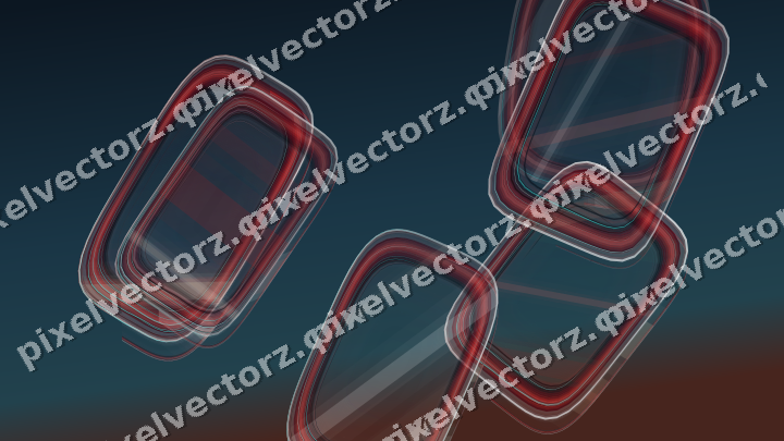 Abstract glass arc in dark red and dark green