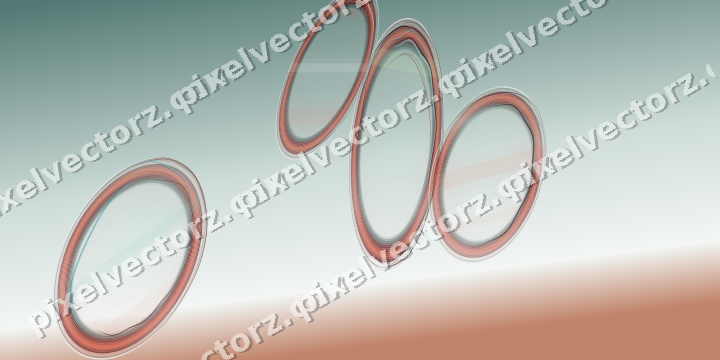 Abstract glass arc in red and orange