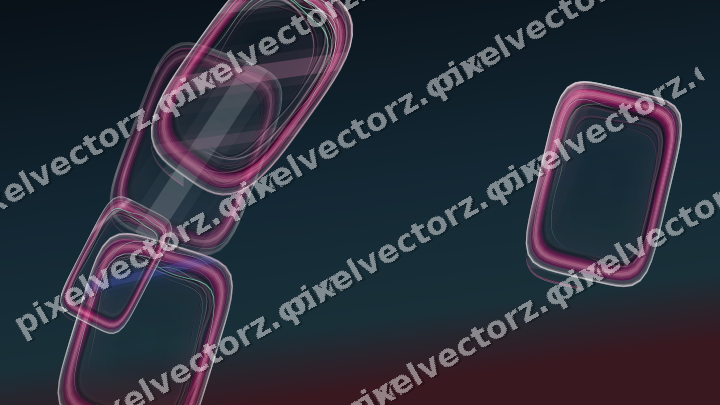 Abstract glass arc in pink and blue