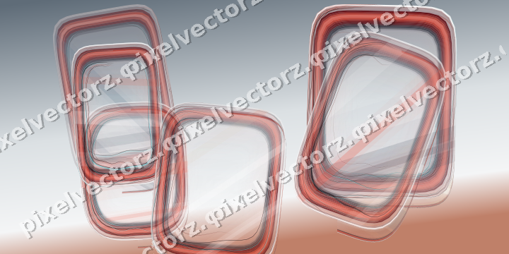 Abstract glass arc in red and pale amber