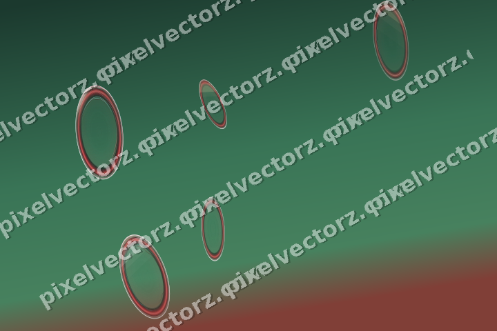 Abstract glass arc in dark green and red