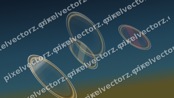 Abstract glass arc in dark pink and red
