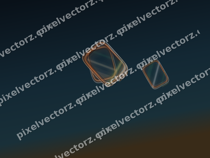 Abstract glass arc in dark green and orange