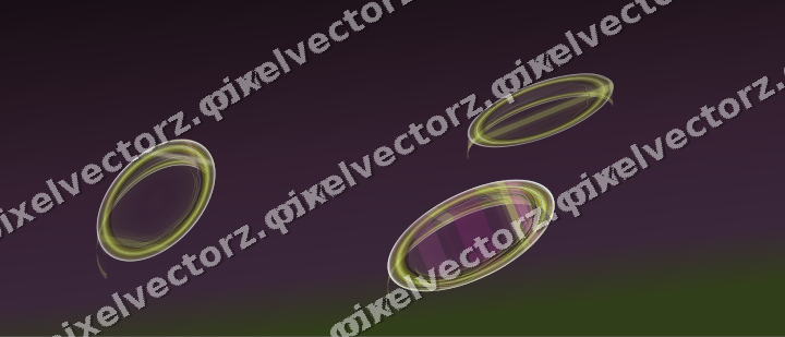 Abstract glass arc in dark magenta and lime