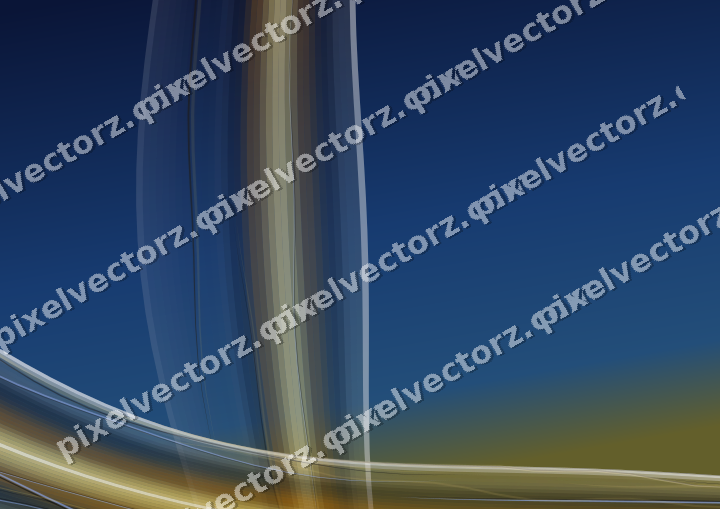 Abstract glass arc in amber and blue