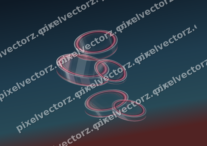 Abstract glass arc in pale pink and pale red