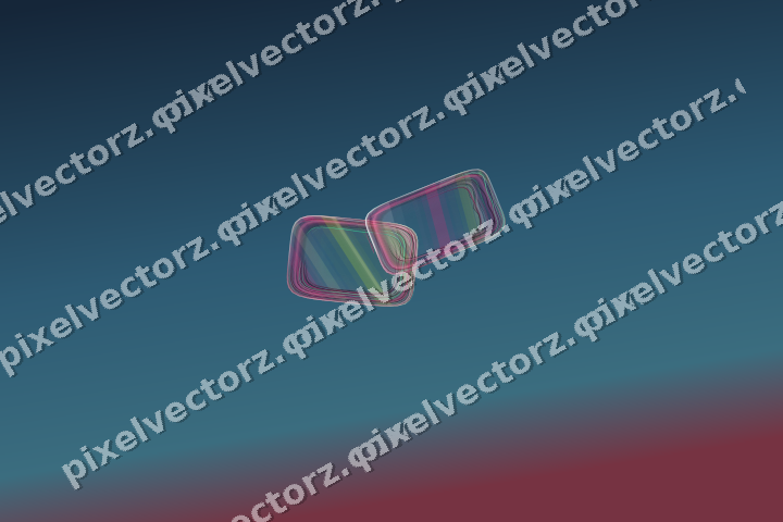 Abstract glass arc in lime and pink