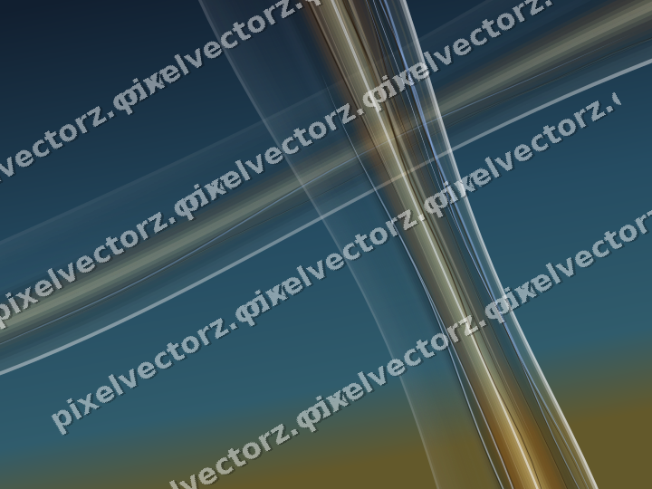 Abstract glass arc in amber and dark teal