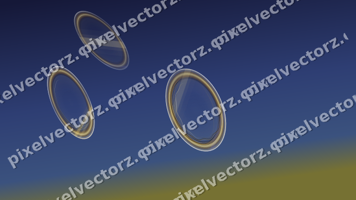 Abstract glass arc in dark blue and amber