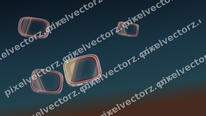 Abstract glass arc in yellow and red