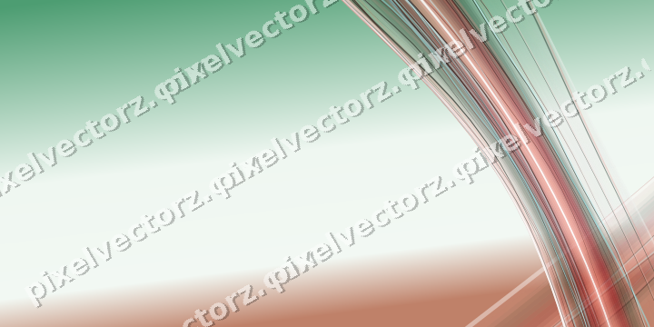 Abstract glass arc in red and dark green