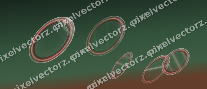 Abstract glass arc in dark green and red