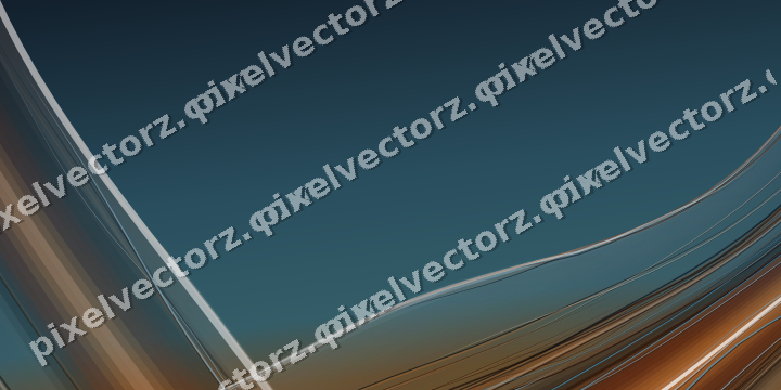 Abstract glass arc in blue and orange