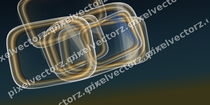 Abstract glass arc in dark blue and amber
