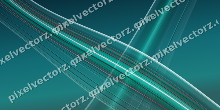 Abstract glass arc in cyan and teal