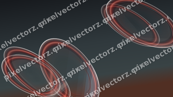 Abstract glass arc in red and pale amber