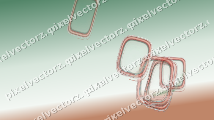 Abstract glass arc in dark green and red