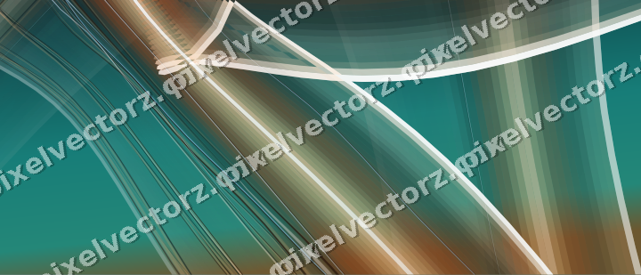 Abstract glass arc in dark teal and orange