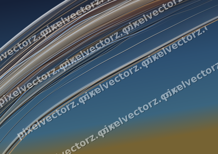 Abstract glass arc in dark blue and red