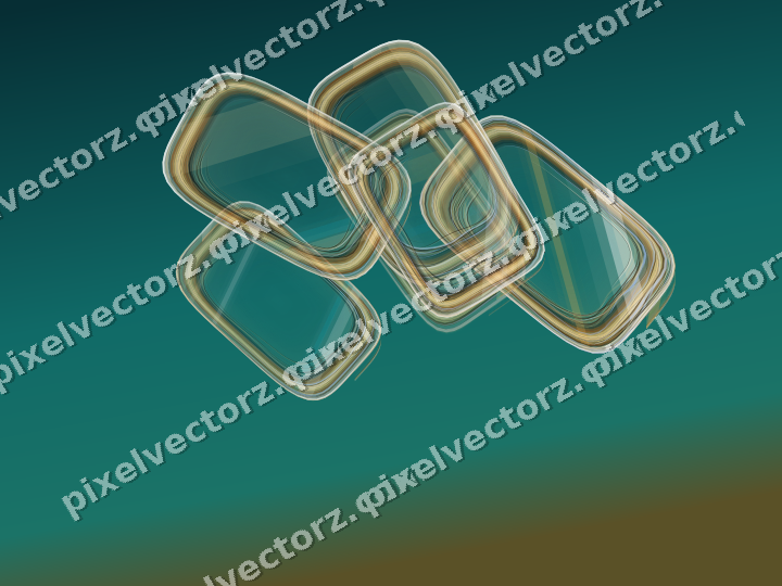 Abstract glass arc in amber and dark teal