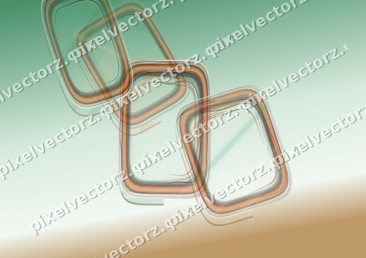 Abstract glass arc in dark green and orange