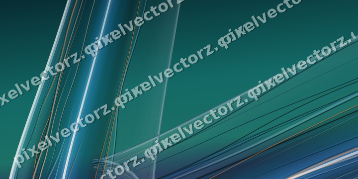 Abstract glass arc in teal and pale cyan