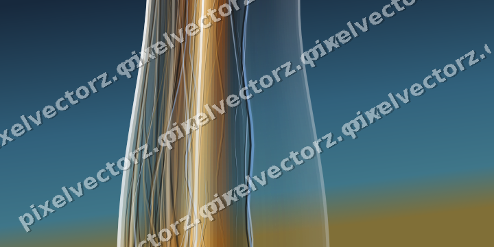 Abstract glass arc in red and orange