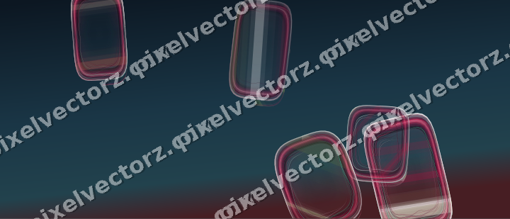 Abstract glass arc in dark lime and dark pink