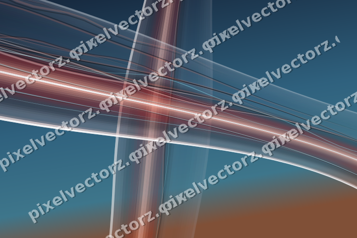 Abstract glass arc in dark green and red