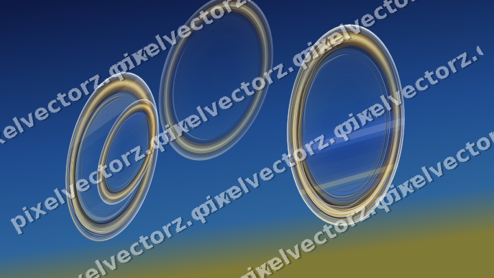 Abstract glass arc in amber and blue