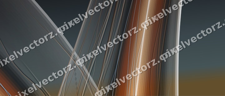Abstract glass arc in blue and orange