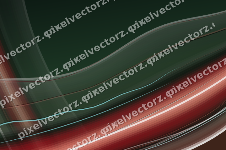 Abstract glass arc in red and dark green